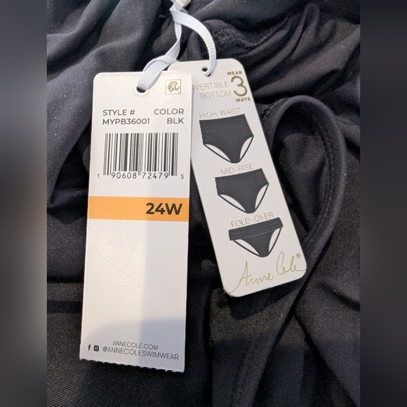 Anne Cole 3 Way Convertible Bottom (High Waist, Fold Over, and Cinched) Size 3x - Picture 10 of 11